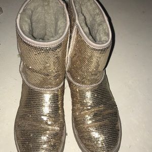 Ugg Australia silver sequin short boot